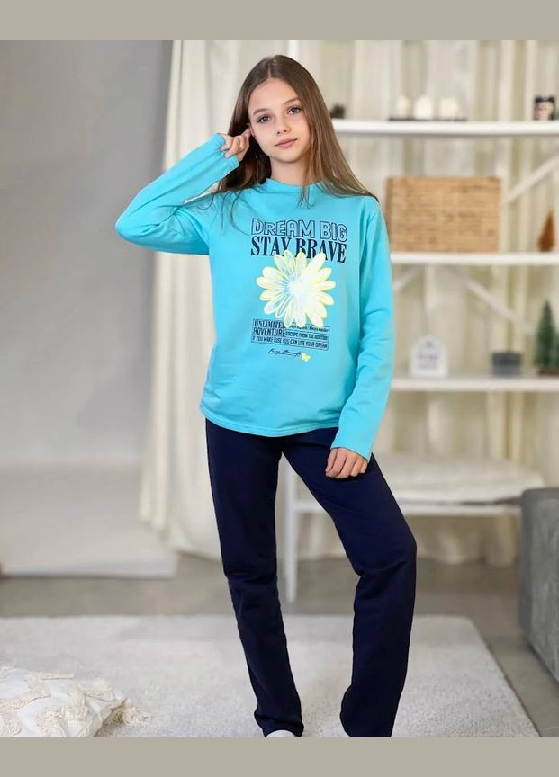 Голубая пижама для девочки (подростковая) hc (h001-6076-023-33-2) No Brand