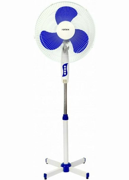 Підлоговий вентилятор RAF42-B 40Вт 40см із захисними гратами та регулюванням висоти 16.5м² Білий/Синій Rotex (336146352)