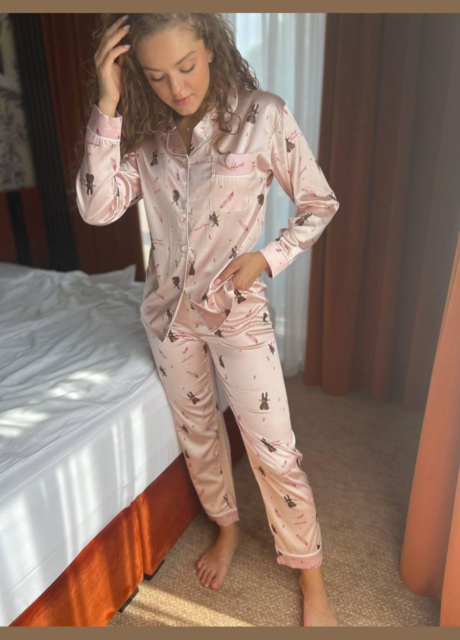 Комбінована всесезон жіноча піжама 2478 (рожева) No Brand