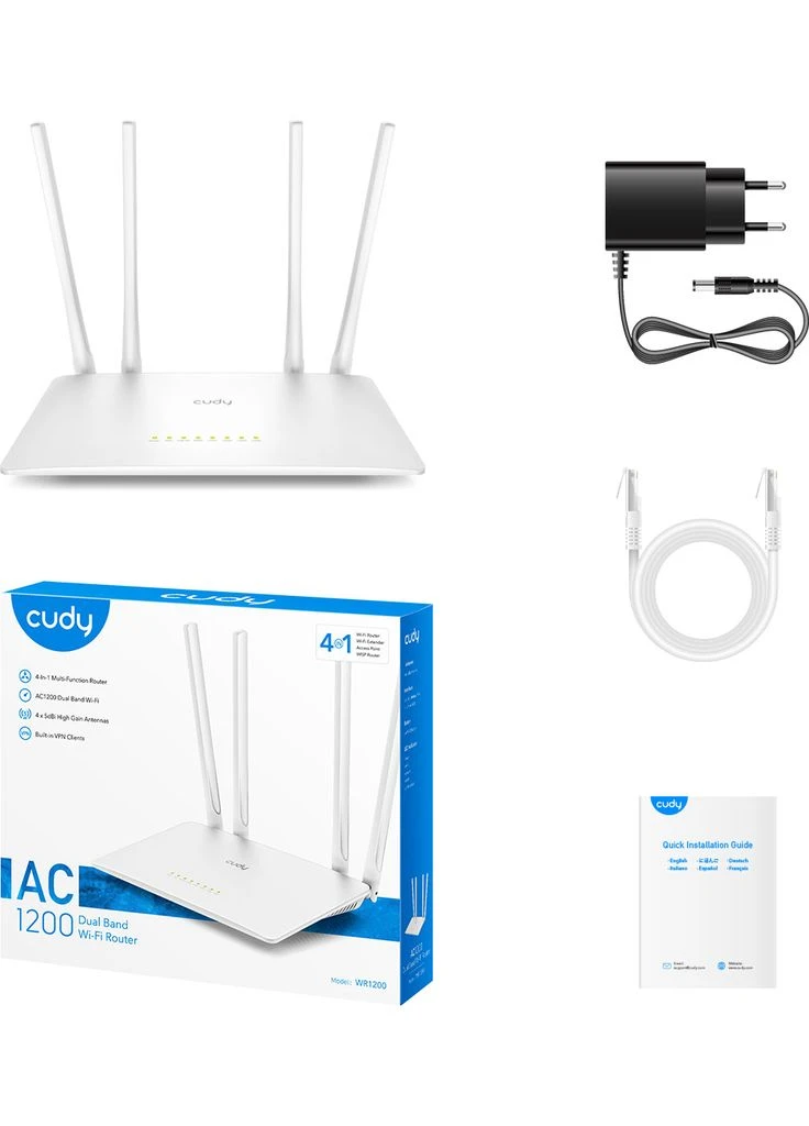 Маршрутизатор WR1200, AC1200 WiFi Router Cudy (315030820)