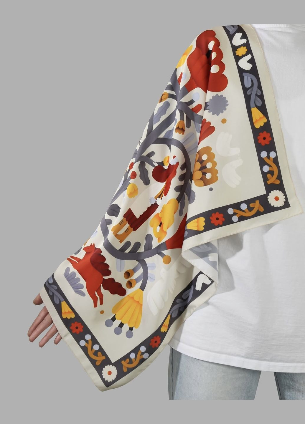 Жіноча хустинка з принтом Квітуча доля Gifty 6951 (326990265)