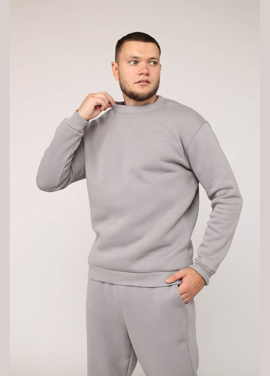 Сірий світшот чоловічий колір сірий цб-00279988 Yuki (345210978)