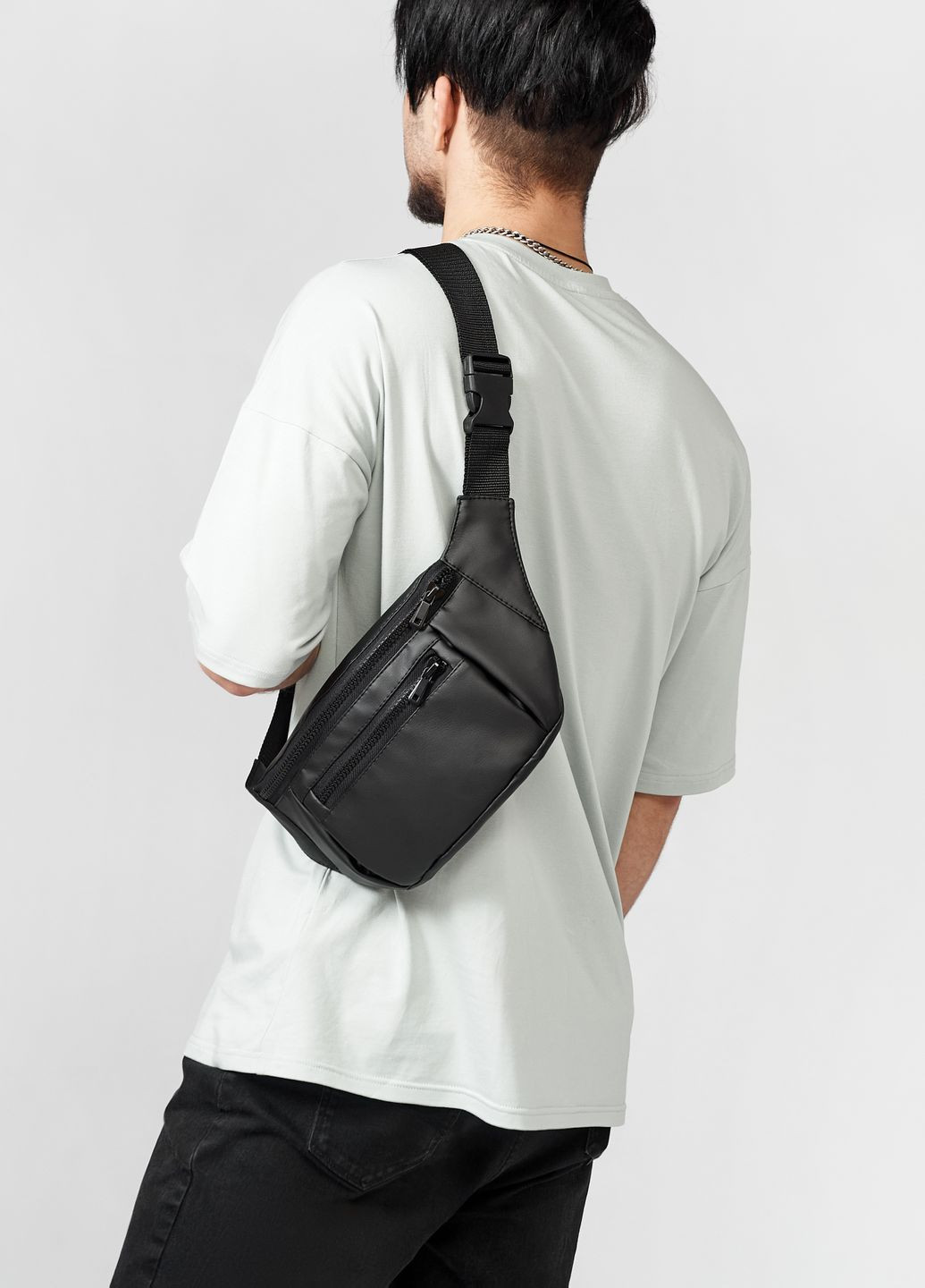 Сумка на пояс бананка Tirso Max чорна Sambag (325443005)