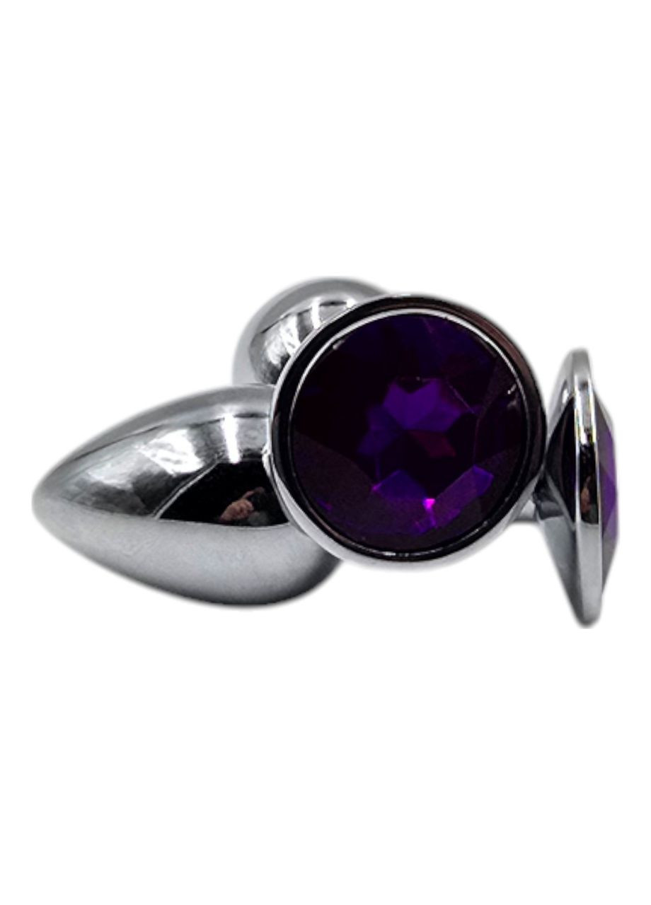 Анальная пробка с камнем металлическая для начинающих цвет камня Фиолетовый Размер S China (322424104)