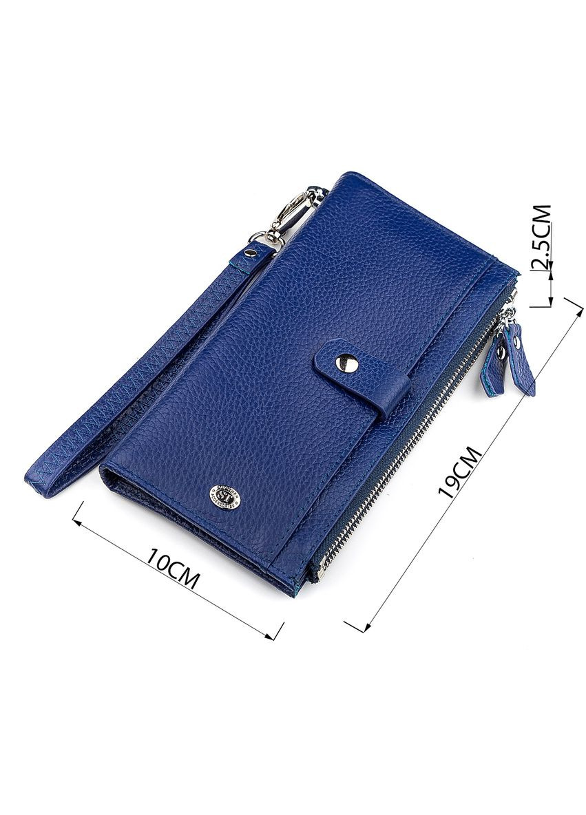 Кошелек женский с ремнем на запястье синий 18416 st leather (329197562)