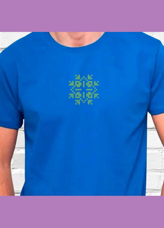 Синяя футболка этно с вышивкой 01-3 мужская (876941-19-2) No Brand
