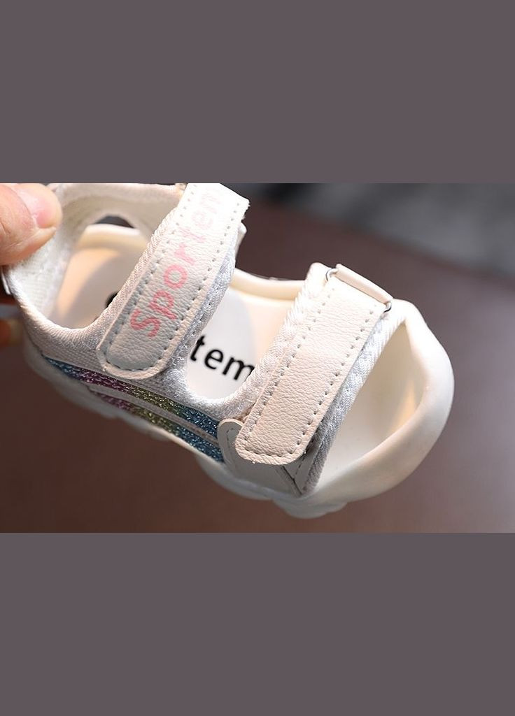 Белые праздничные, коктейльные, спортивные, классические, домашние, пляжные, карнавальные, повседневные, кэжуал, джинсовые, вечерние сандалии для девочки босоножки BabyStyle на липучке