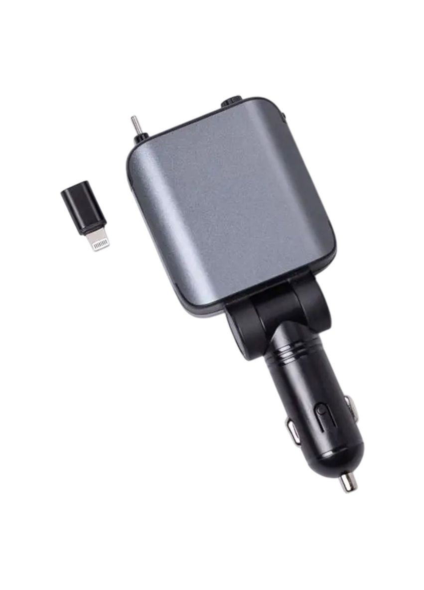 Автомобильное зарядное устройство LED-проекция, с быстрой зарядкой и выдвижным кабелем Type-C Jooki (360921098)