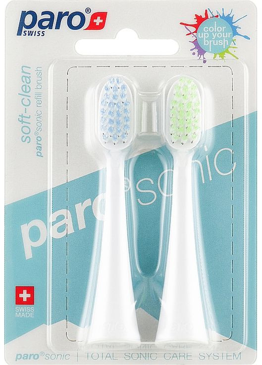 Змінні щітки для звукової зубної щітки Sonic Soft-Clean 2шт (769915-31097199) Paro Swiss (368608400)