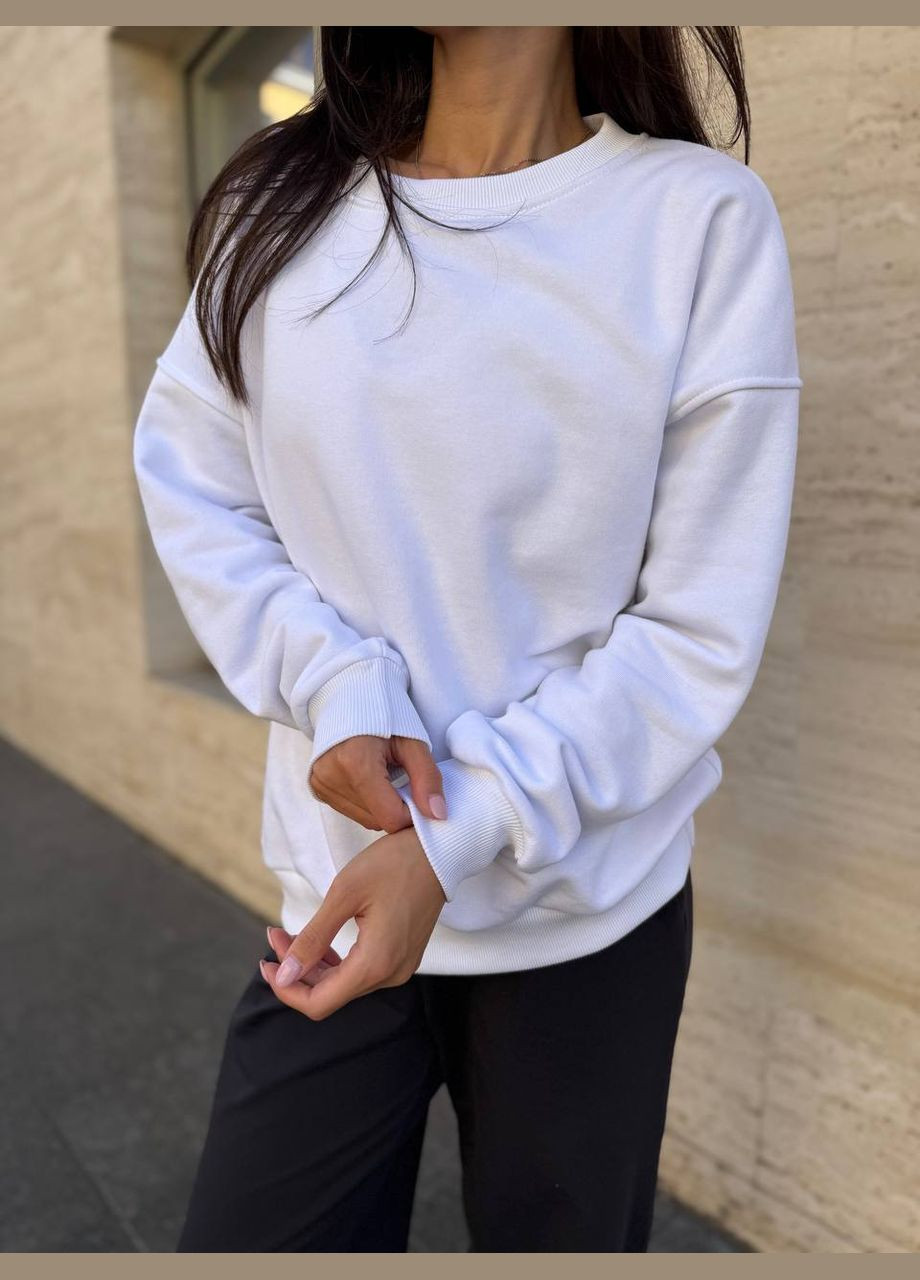 Білий світшот жіночій Україна однотонний без декору (345120149)