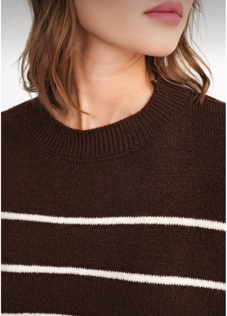 Коричневый демисезонный универсальный вязаный свитер турецкого производства (замеры в описании) DK/DL Мода без кордонів