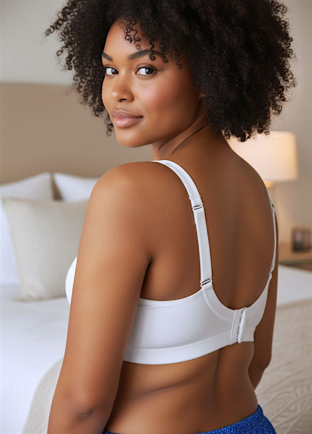 Білий балконет післяопераційний бюстгальтер з м'якими чашками без кісточок FS без кісточок поліестер, бавовна