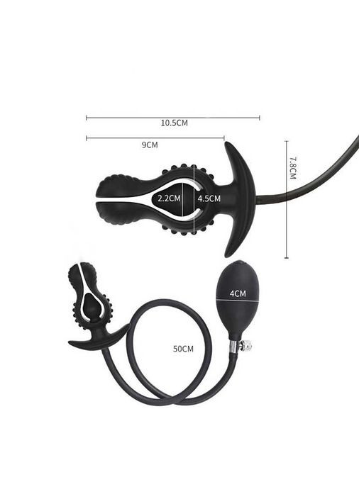Надувной анальный расширитель Aisin Bud 4,5 см – 8 см черного цвета в форме бутона цветка. China (360603477)