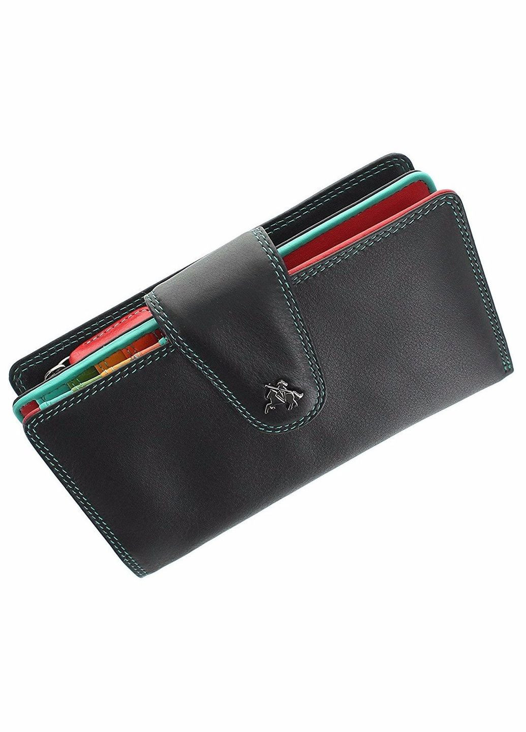 Чёрный женский кошелёк из натуральной кожи SP30 BLK M Visconti (303829814)