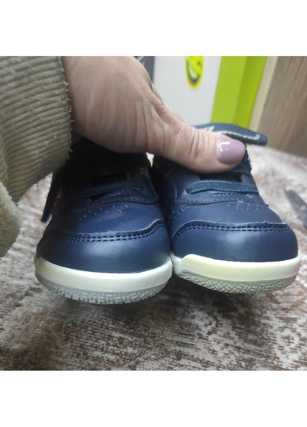 Синие демисезонные лёгкие детские кроссовки для мальчика синие с оранжевым на липучке No Brand