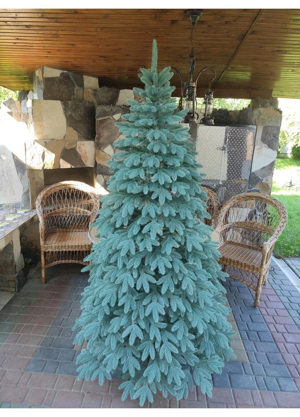 Лита Швейцарська ялинка блакитна штучна 2,10м. Ялинка штучна лита з металевою розбірною підставкою Xatynka (363057927)