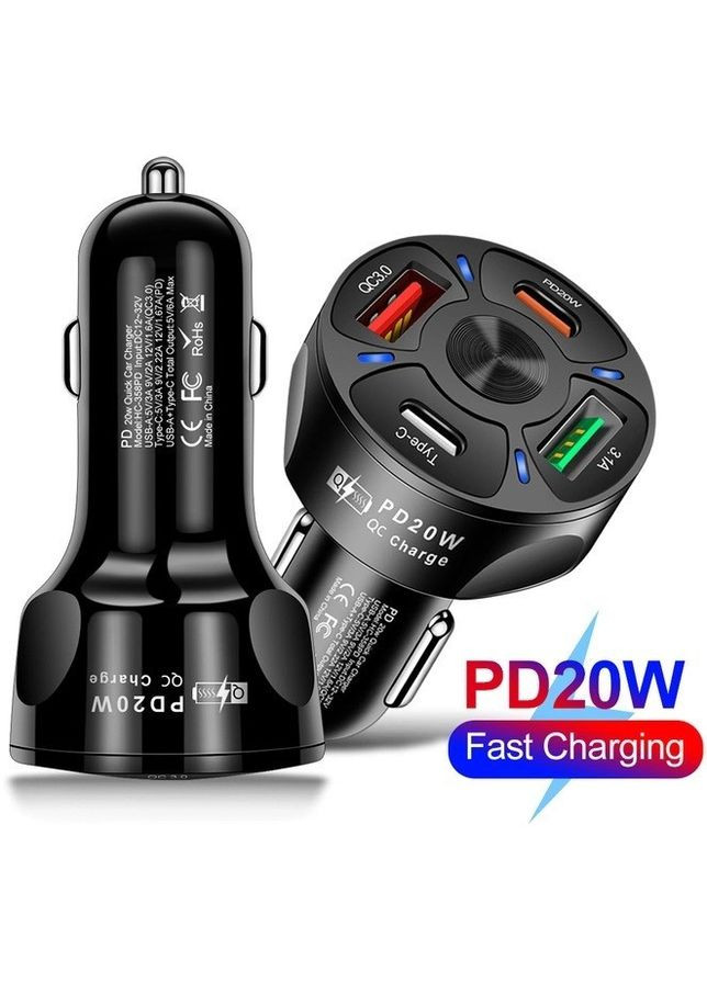 Автомобильное зарядное устройство для CWa 2USB 2Type-C PD20W QC 3.0 (CP050551) PD (318346953)