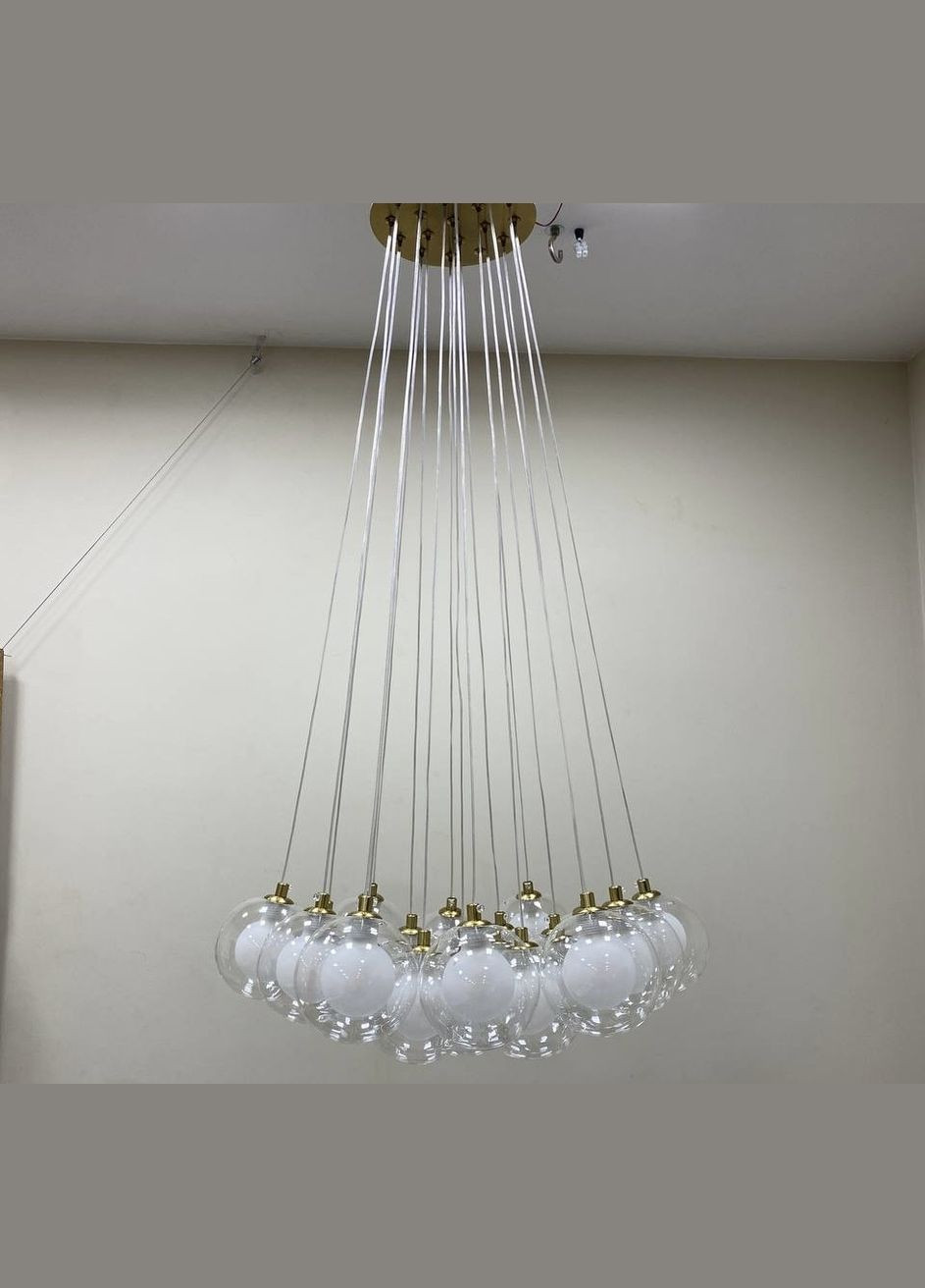 Люстра-пучок бронзовая подвесная на 19 ламп (82-150F-19 BRZ+WH/CL G9) No Brand (370072086)