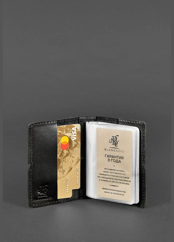 Кожаный кард-кейс 7.0 угольно-черный (A-026189) BlankNote (328444997)