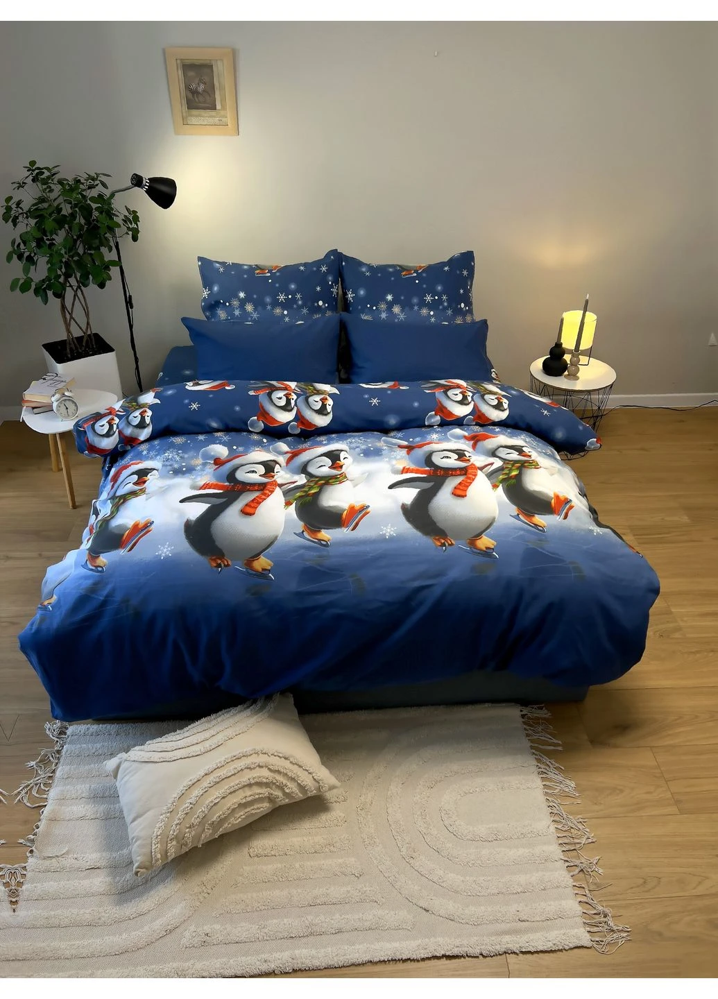Комплект постільної білизни Ковзанка Сімейний 150x220 см Різнокольоровий Кіт Муркіт (381525484)
