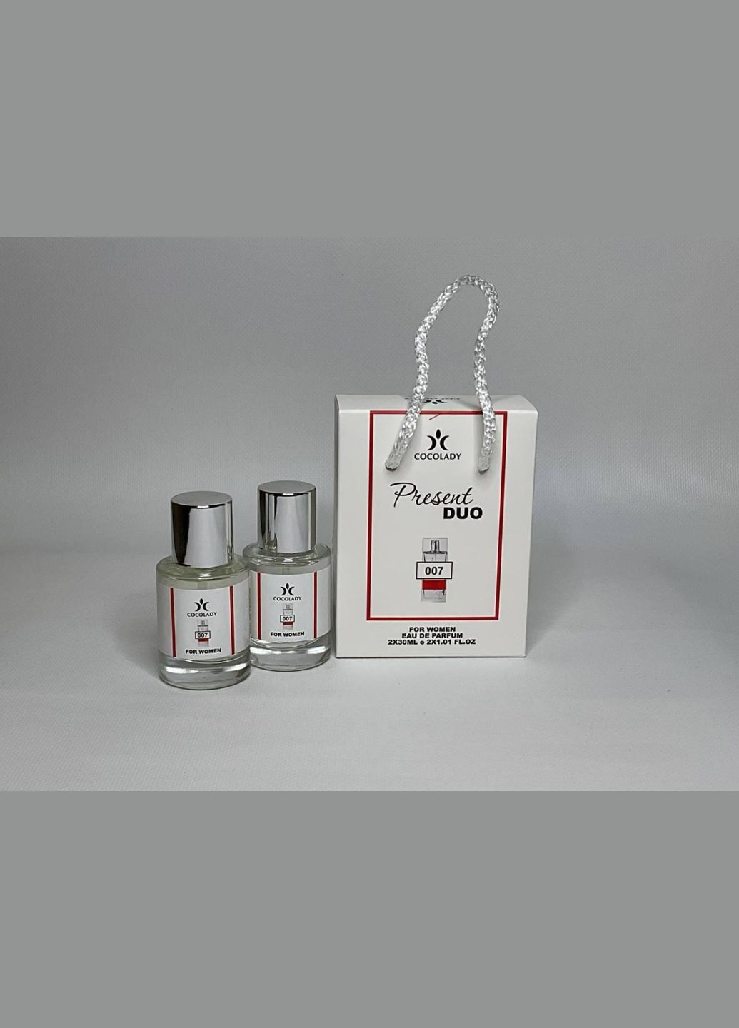 Парфуми унісекс подарунковий набір з квітковими нотами Present Duo 007 in Red 2x30 ml Cocolady (335977286)
