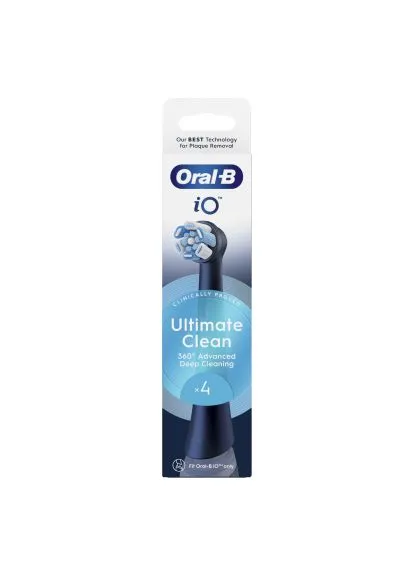 Насадка для зубної щітки (8700216199483) Oral-B iO Ultimate Clean Black 4ct (401741322)