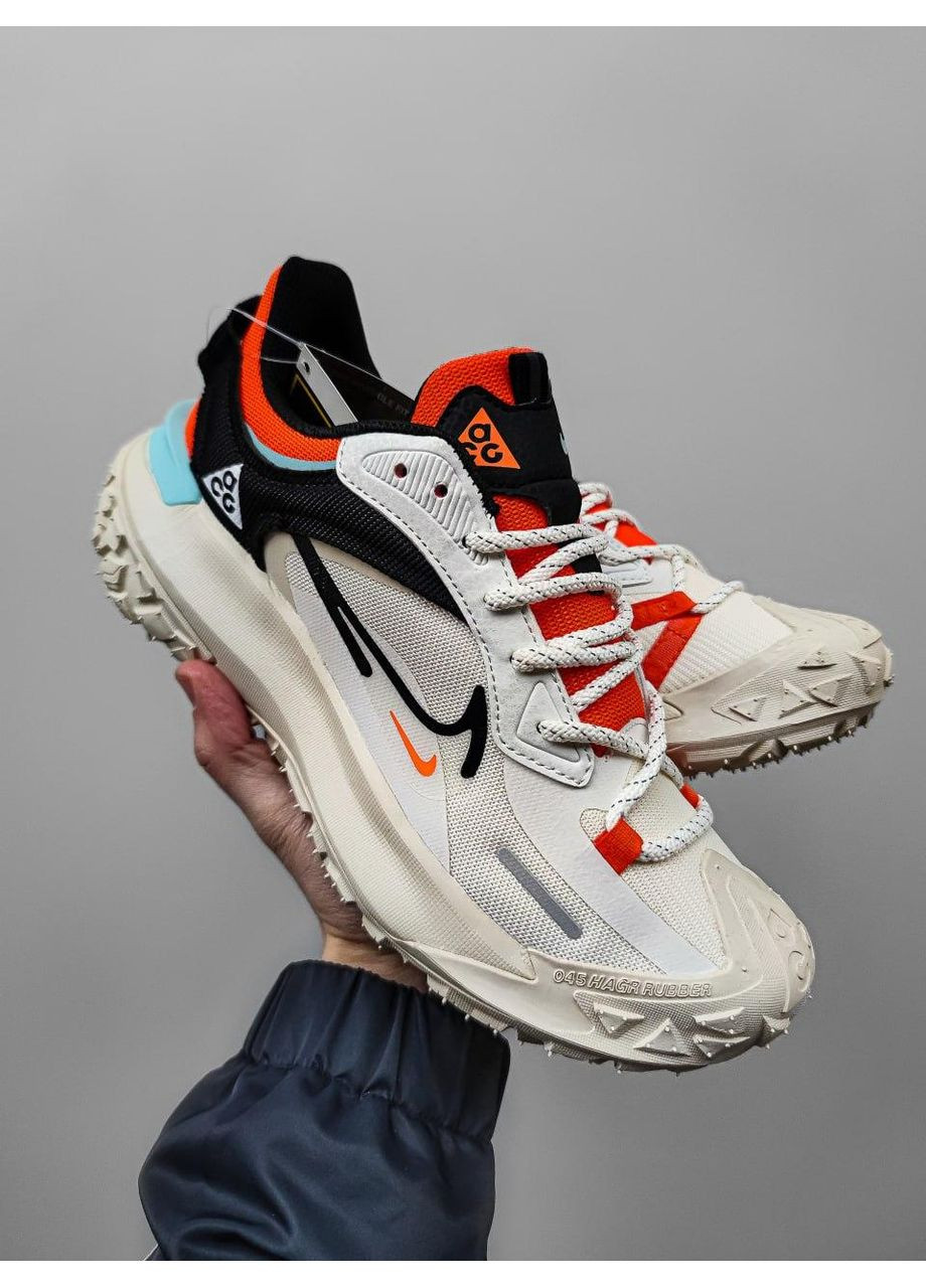 Белые демисезонные кроссовки мужские nike acg mounth fly beige / orange найк асж маунс флай No Brand