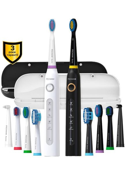 Набір зубних щіток Black and White Travel Set PC-084 (0290119010100) PECHAM (364872128)