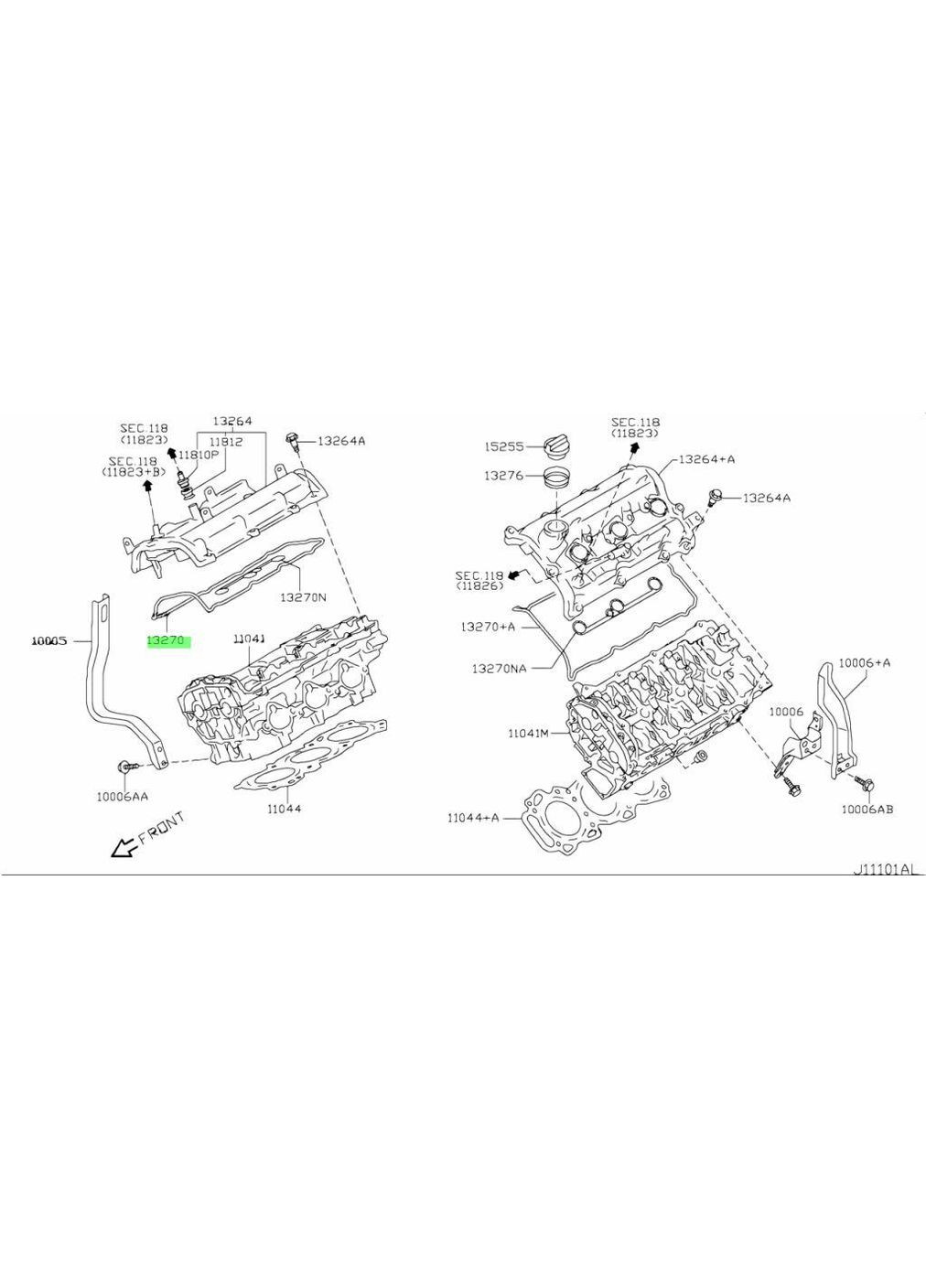 Прокладка клапанної кришки, оригінал, Teana, Infiniti G35, EX35 2006- OEM 13270-EY01A Nissan (360503677)
