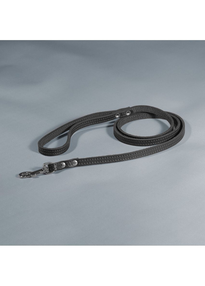 Повідець для собак та котів шкіряний "Весна" довжина 12 м ширина 12 мм чорний Лорі (368710653)