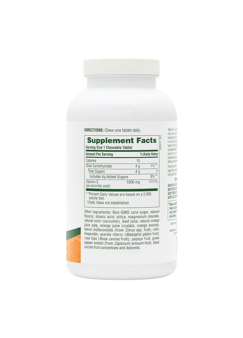 Витамины и минералы Orange Juice Vitamin C 1000 mg, 60 жевательных таблеток Natures Plus (293479306)