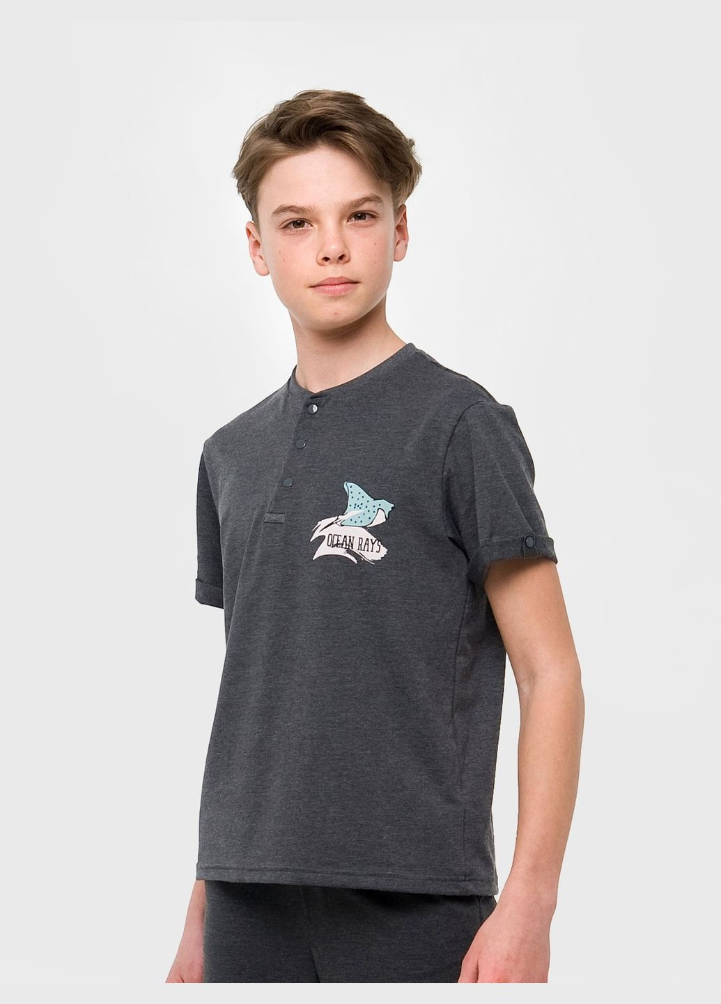 Футболка, Глубины океана, стр.кулир, (110627-1) ( ) 11л/146/38, Серый Smil (357494374)