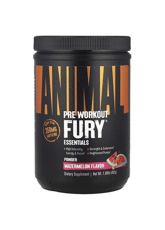 Предтренировочный комплекс Animal Fury 492 г, Watermelon Universal Nutrition (322903396)