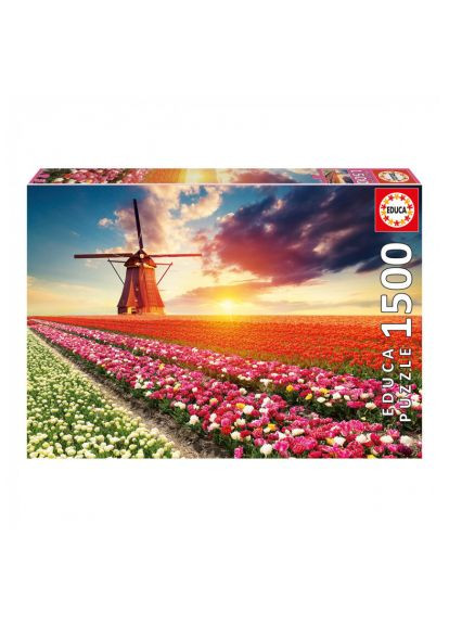 Пазл (6425268) Educa Пейзаж з тюльпанами 1500 елементов (366157652)