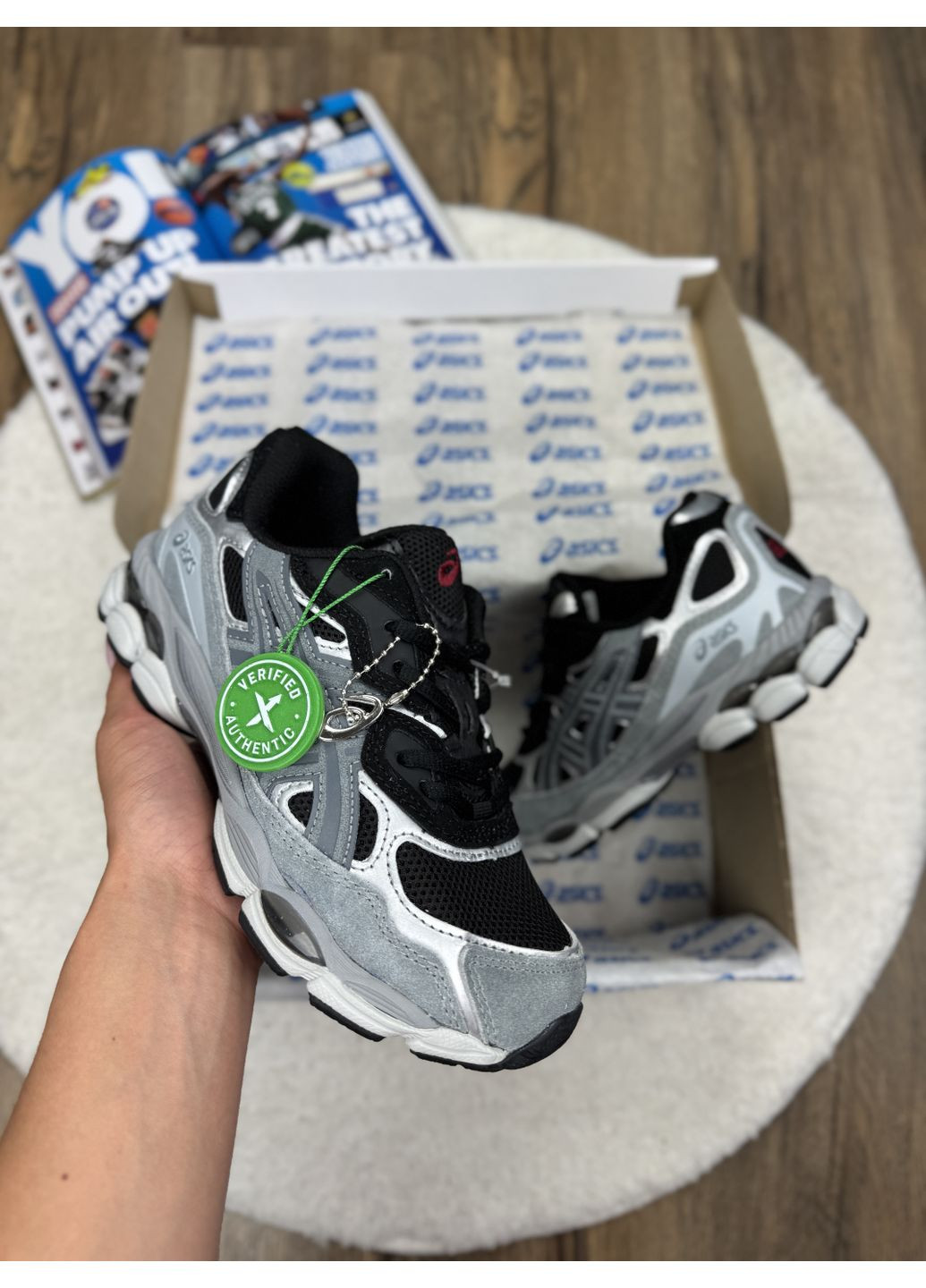 Серые демисезонные кроссовки мужские asics gel-nyc grey black асикс гель нюк No Brand