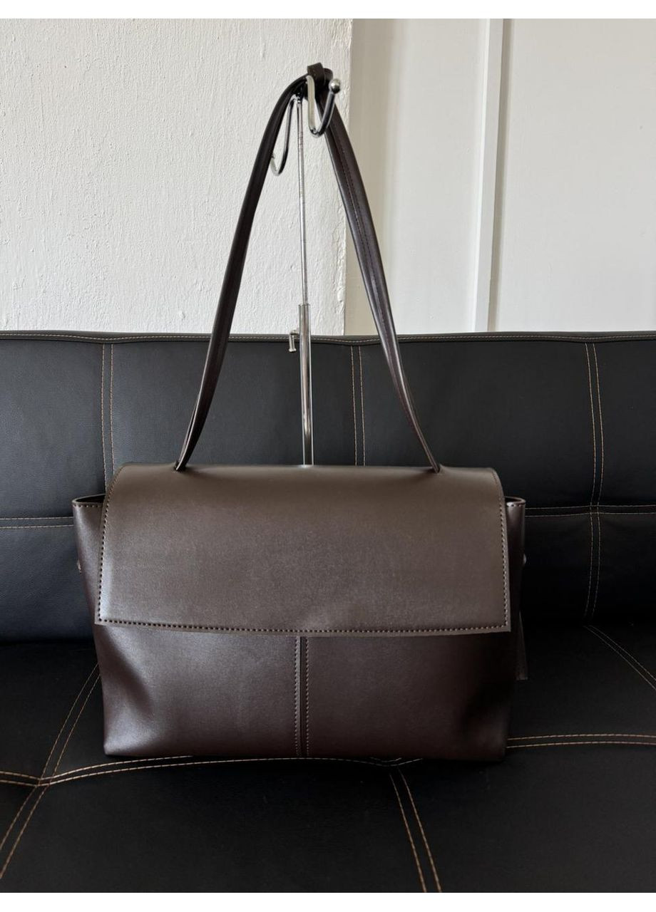 Женская сумка стильная из гладкой экокожи с подкладкой большая длинные ручки на клапане JUGO XENIA 34-25 (353849296)