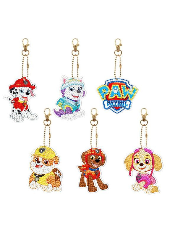 Набор брелков алмазная выкладка "Щенячий патруль" BR46, 6 шт ColorArt (369787473)