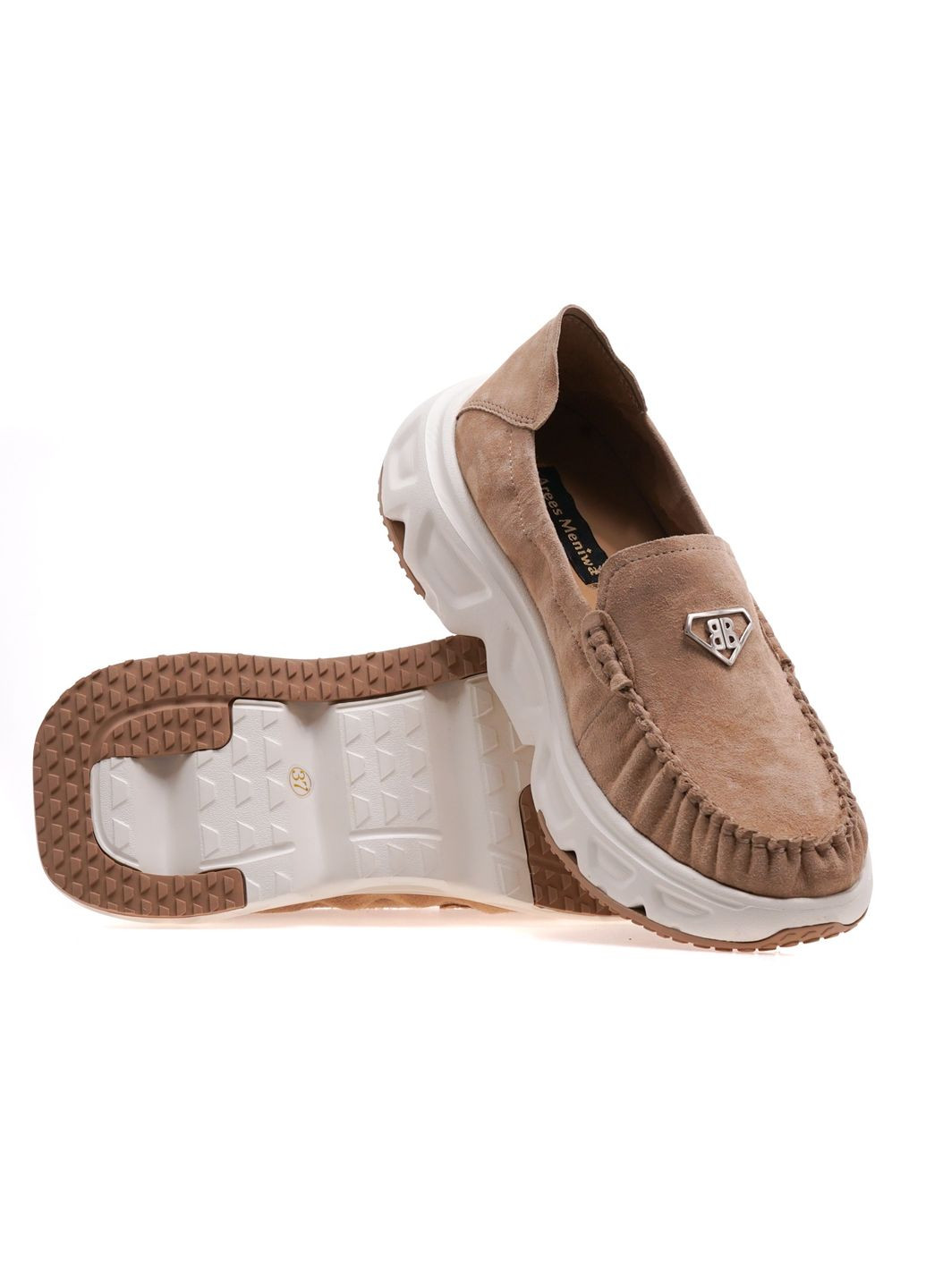 Бежевые мокасины женские am09101-y16/beige Arees Meniwa
