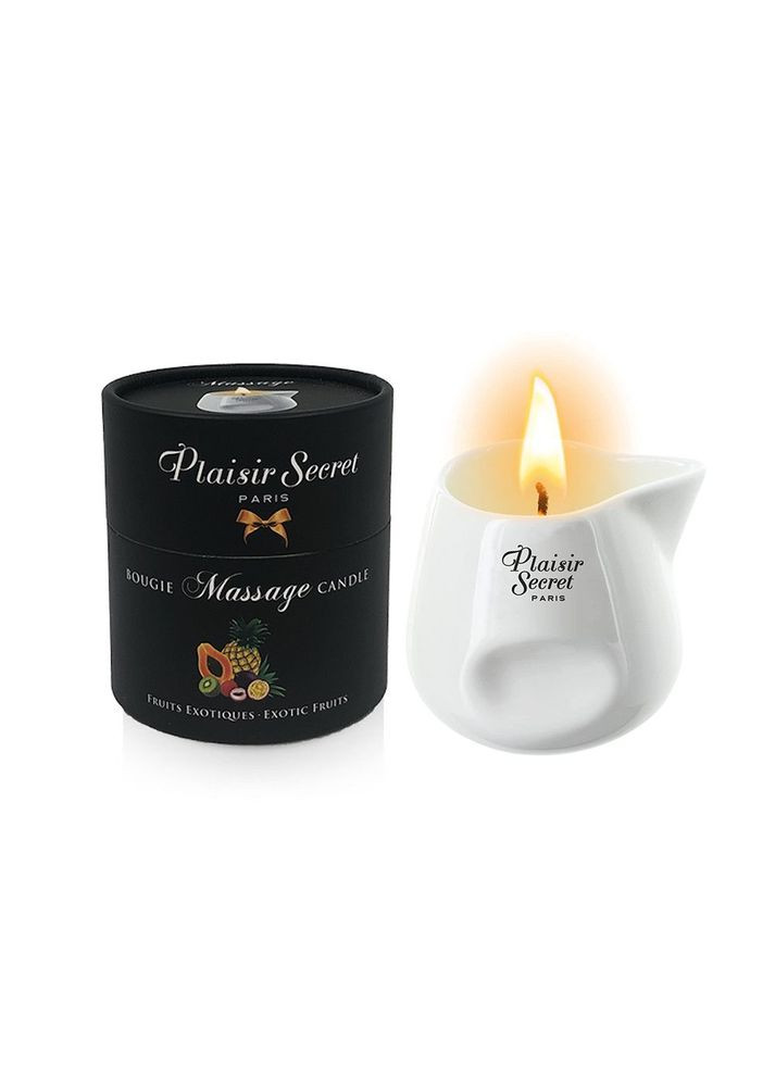 Массажная свеча Pineapple Mango (80 мл) подарочная упаковка, керамический сосуд Plaisirs Secrets (291440529)