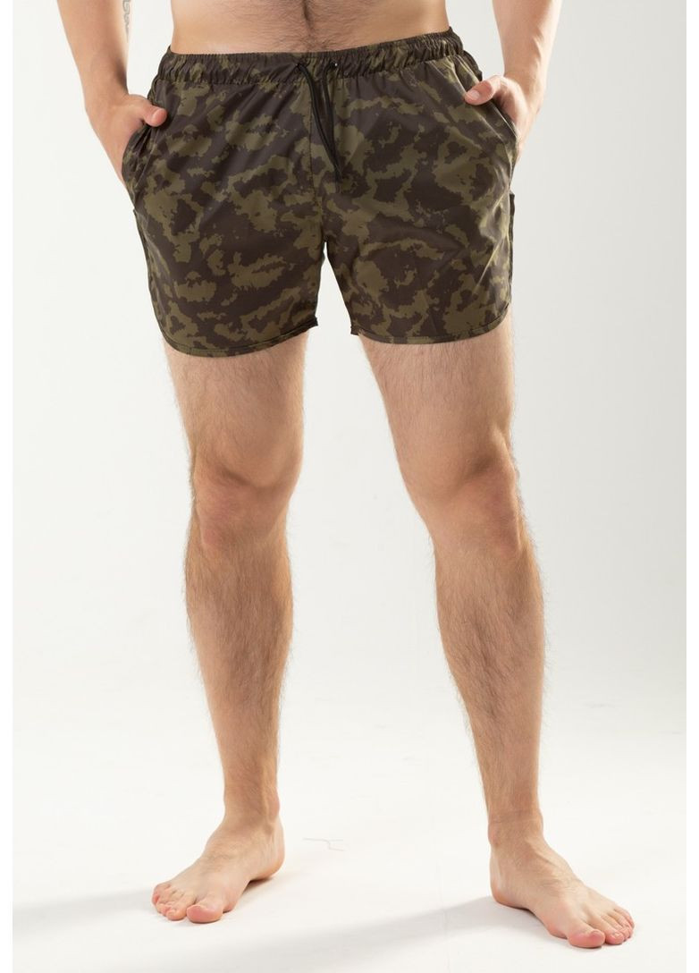 Мужские зеленые пляжные мужские пляжные шорты, быстросохнущие, камуфляжные, летние, спортивные, легкие для купания и просто отдыха Intruder