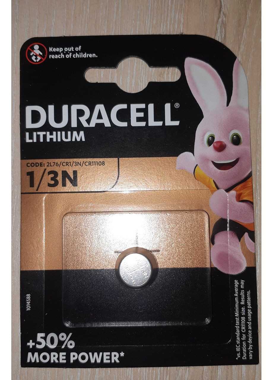 Дисковая батарейка Lithium 3V CR1/3N/2L76 Duracell (370257437)