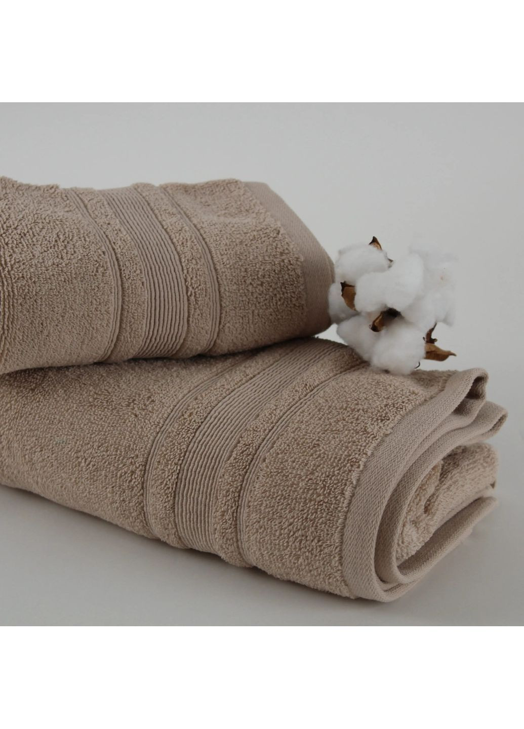 Бавовняний рушник для обличчя 50*90 см, 550 г/м2 Fancy Бежевий (255705090) ТЕП однотонний бежевий