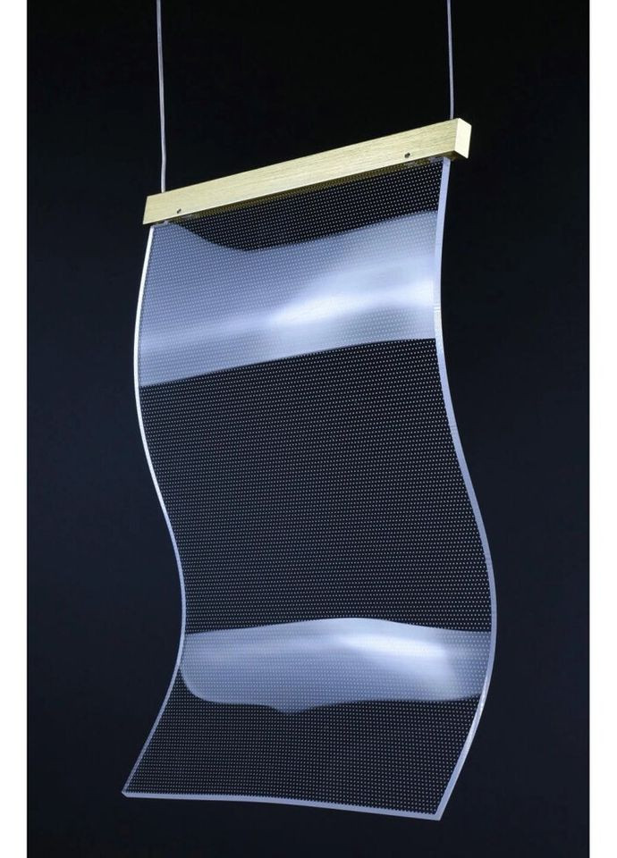 Люстра светодиодная подвесная LED светильник для квартиры на потолок лэд 26908 Латунь 45-200х5х30 см. Sunnysky (335975272)