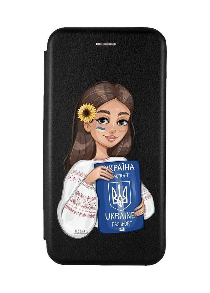 Чохол-книжка з малюнком для Samsung Galaxy A05s (A057) Чорний:: Дівчина з паспортом (принт 12) G-Case (355389096)