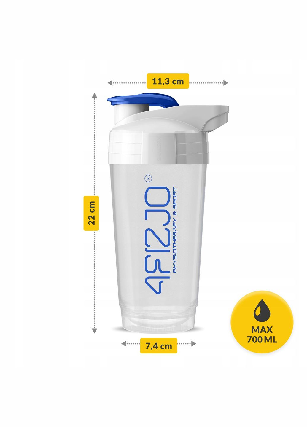 Шейкер спортивний Ultra 700 мл White/Blue () 4FIZJO P-5905973407076 (330142326)