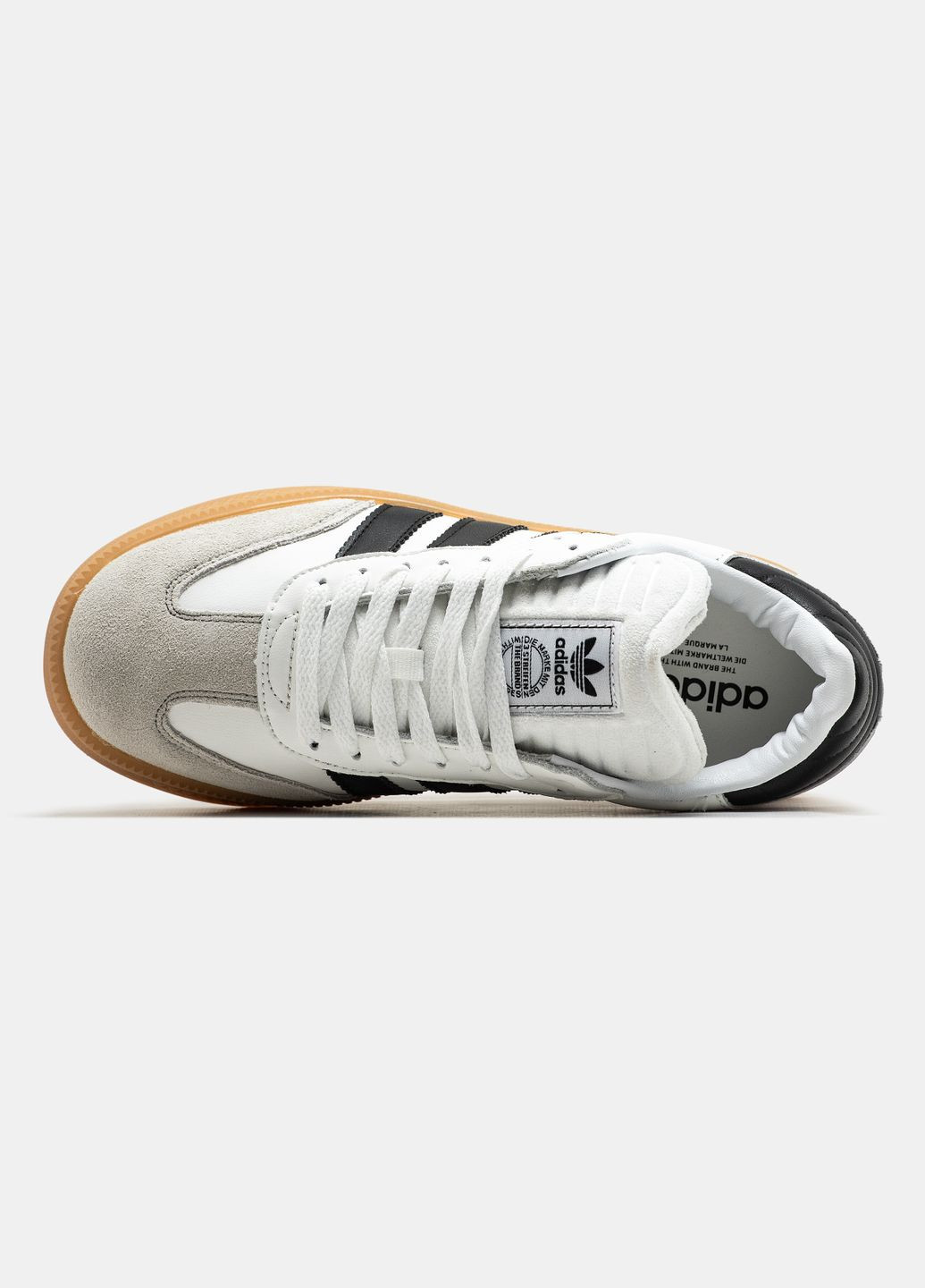 Белые демисезонные кроссовки мужские и женские adidas samba xlg white | адидас самба белые No Brand