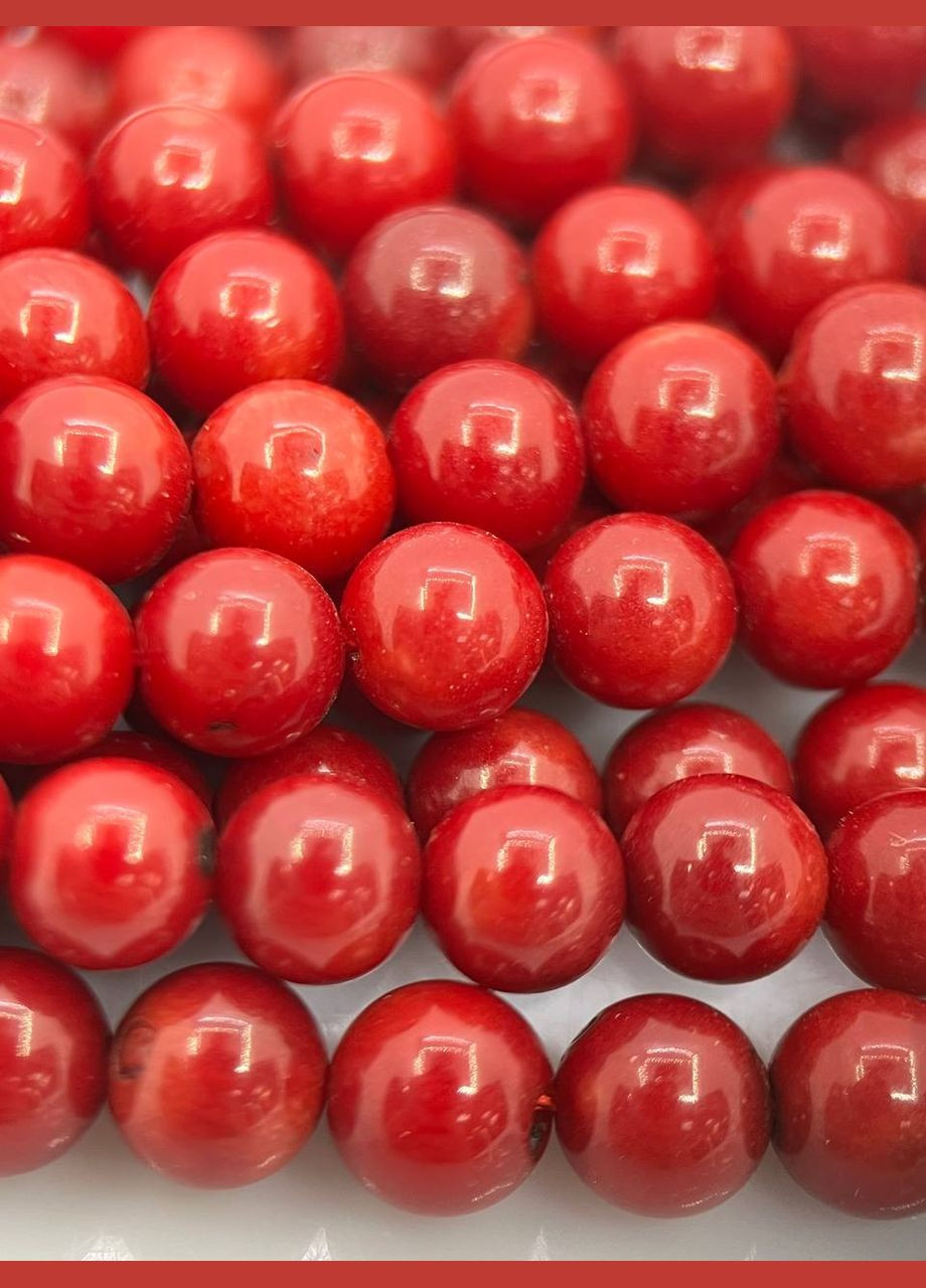 Корал на нитці без замка 7 мм 40 см Червоний 11545 No Brand (315343368)