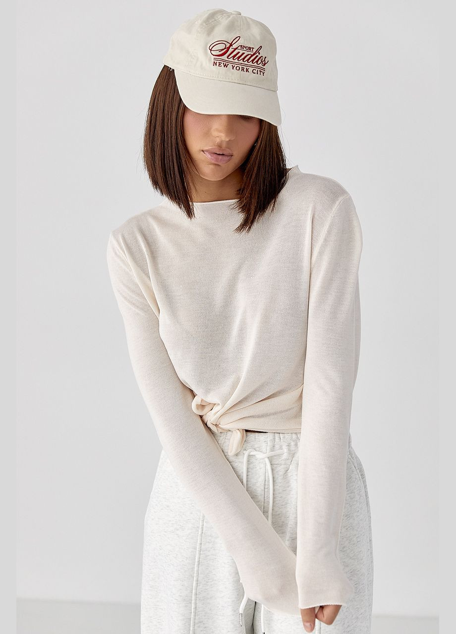 Лонгслив в сетку с горловиной-стойкой Lurex (346493783)