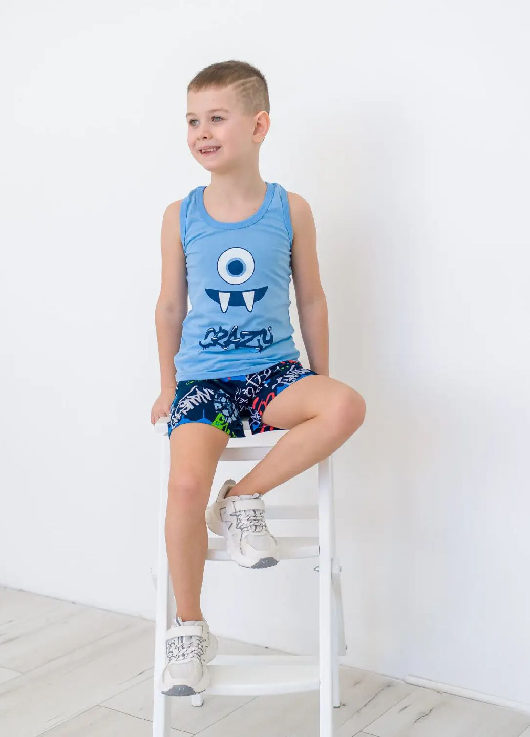 Комбінований літній комплект для хлопчика на літо майка і шорти No Brand