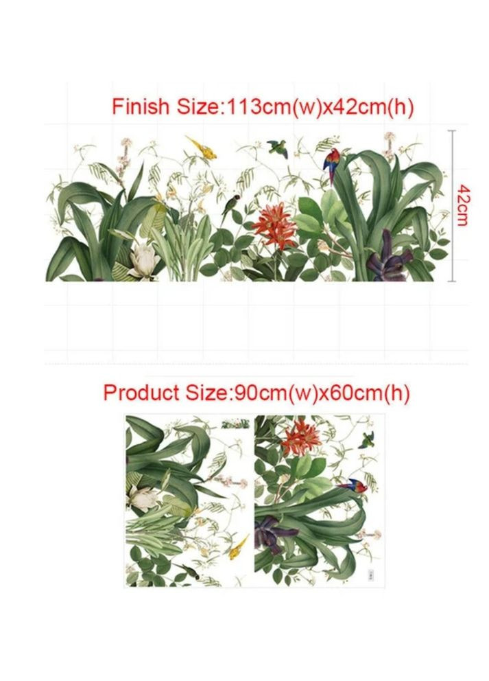 Вінілова наклейка на стіну Квіти рослини папуги (лист 60 х 90 см) Б450 No Brand (302242561)